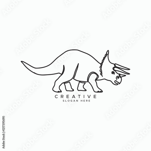 Illustration Vector of dinosaurus hand Draw Design outline