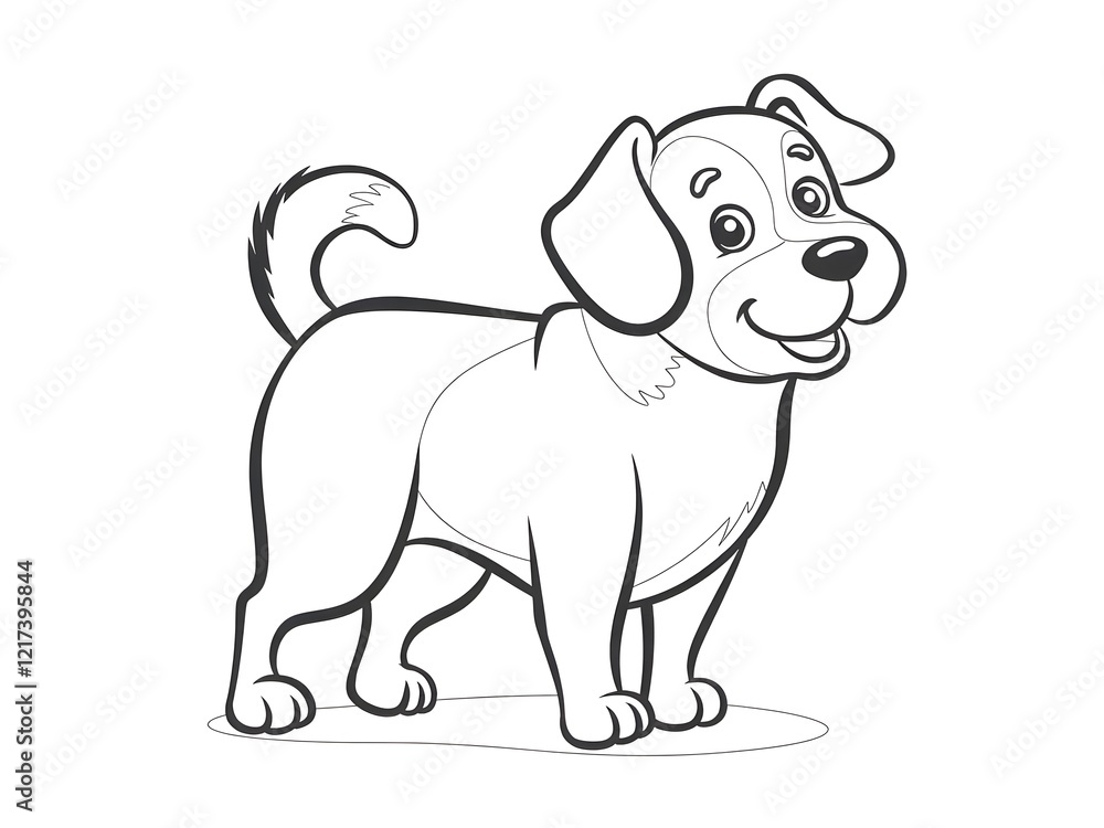 Naklejka premium cute dog coloring page for kids