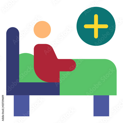 Vector Design Patient Bedside Icon Style