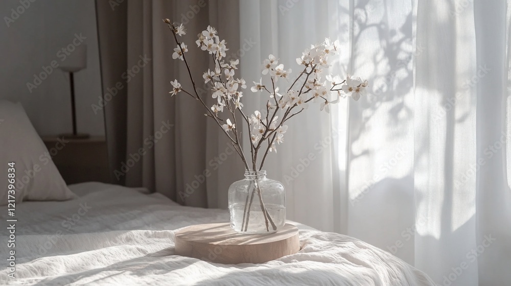 White flowers vase bedroom sunlight White flowers vase bedroom sunlight