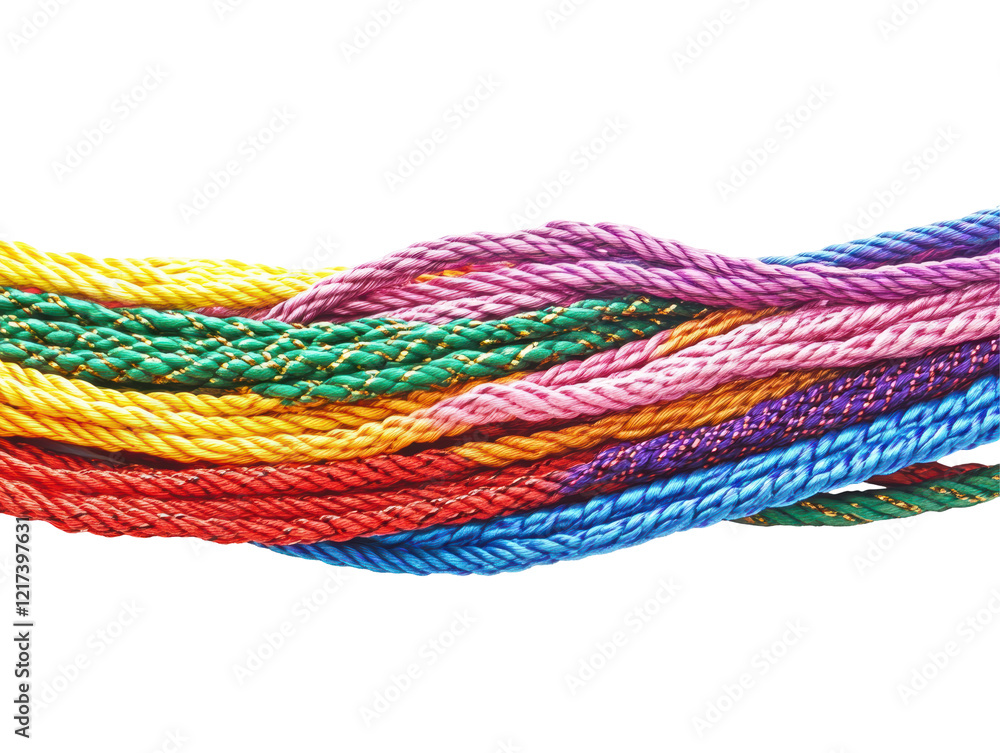 Isolated Colorful Ropes Bundle Isolated Colorful Ropes Bundle