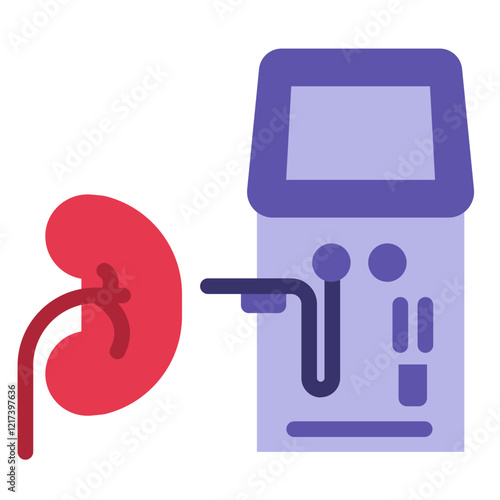 Vector Design Kidney Dialysis Machine Icon Style