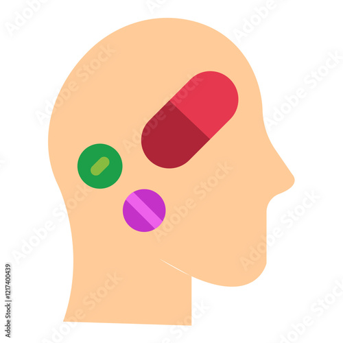 Vector Design Mental Health Medication Icon Style