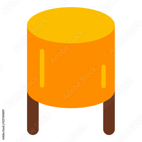 Vector Design Round Ottoman Icon Style