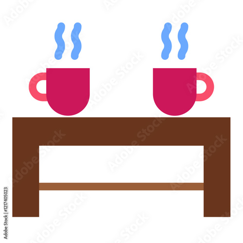 Vector Design Rustic Coffee Table Icon Style