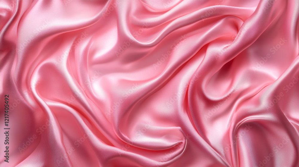 Elegantly Draped Soft Pink Satin Fabric with Flowing Texture, Pink silk fabric with a luxurious texture, ideal for elegant designs. Elegantly Draped Soft Pink Satin Fabric with Flowing Texture, Pink silk fabric with a luxurious texture, ideal for elegant designs.
