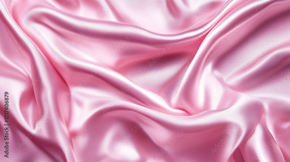 Fototapeta premium Abstract flowing silk fabric texture, beautiful draped shimmering satin background, pink silk fabric background
