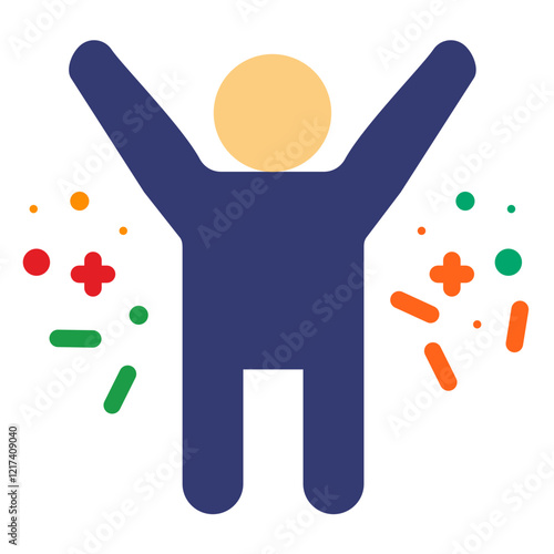 Vector Design Excited Icon Style