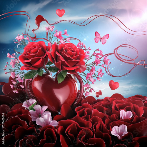  Valentine's day with red roses 