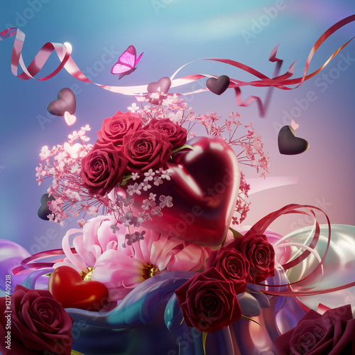  Valentine's day with red roses 