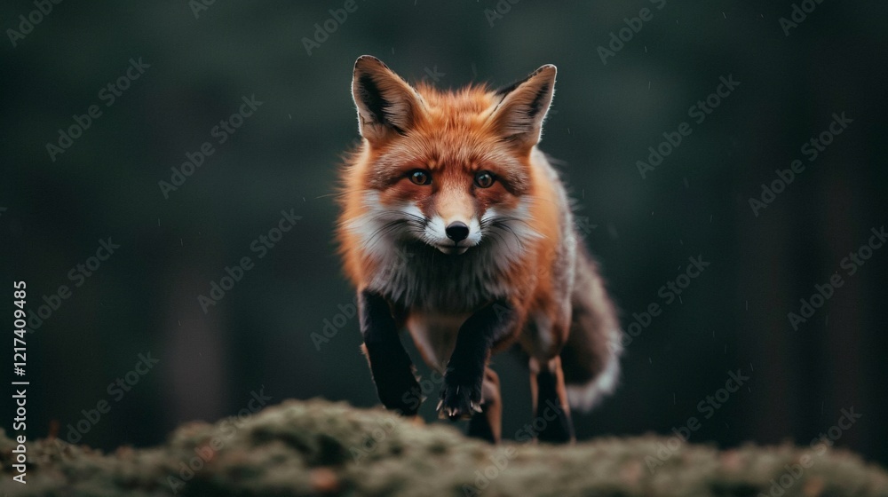 captivating close-up of a red fox in a forest setting captivating close-up of a red fox in a forest setting