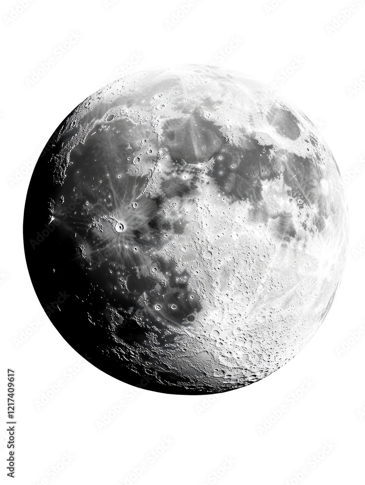 Fototapeta premium Isolated Moon Surface