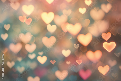 Abstract heart light or bokeh background. Valentine Day concept