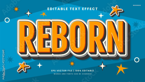 Reborn retro 90s 3d editable text effect