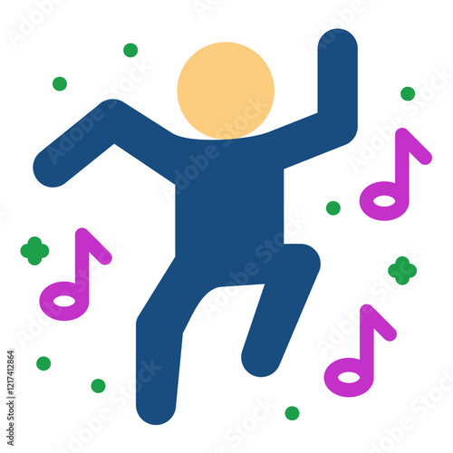 Vector Design Blissful Dance Icon Style