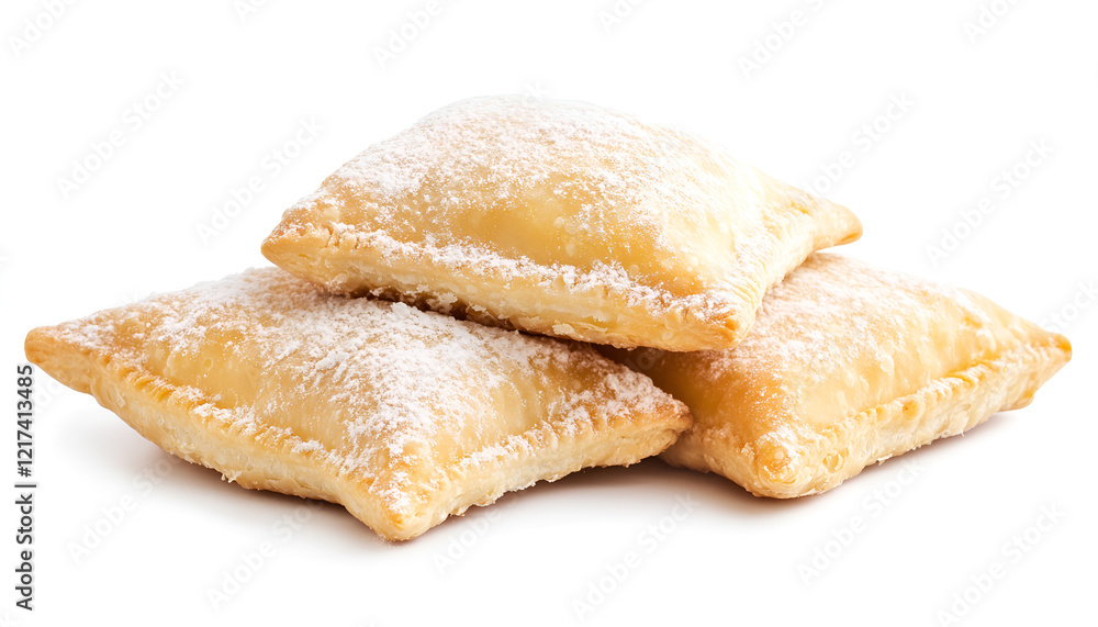 Delicious fresh puff pastries isolated on white Delicious fresh puff pastries isolated on white