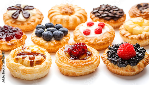 Wallpaper Mural Delicious fresh puff pastries isolated on white Torontodigital.ca