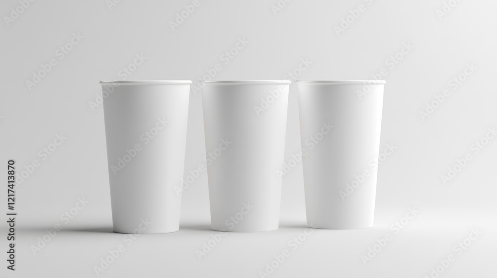 Blank White Paper Coffee Cups Mockup - Modern Design Blank White Paper Coffee Cups Mockup - Modern Design