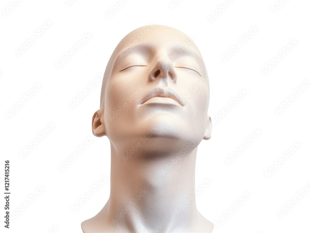 Isolated Mannequin Head with Closed Eyes Isolated Mannequin Head with Closed Eyes