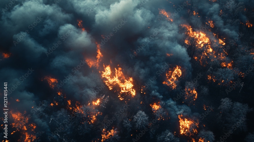 Aerial View of Devastating Forest Fire Aerial View of Devastating Forest Fire