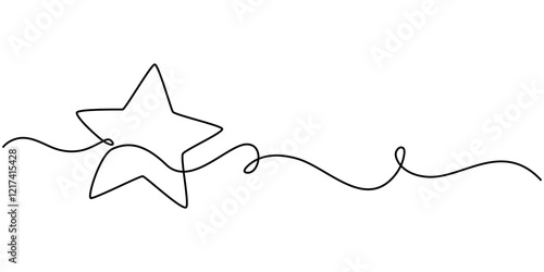 Star one continuous line drawing sparkle sketch design vector, One line  Drawing or illustration of a star, Hand drawn doodle star in continuous line art style. Single line vector illustration, pro.