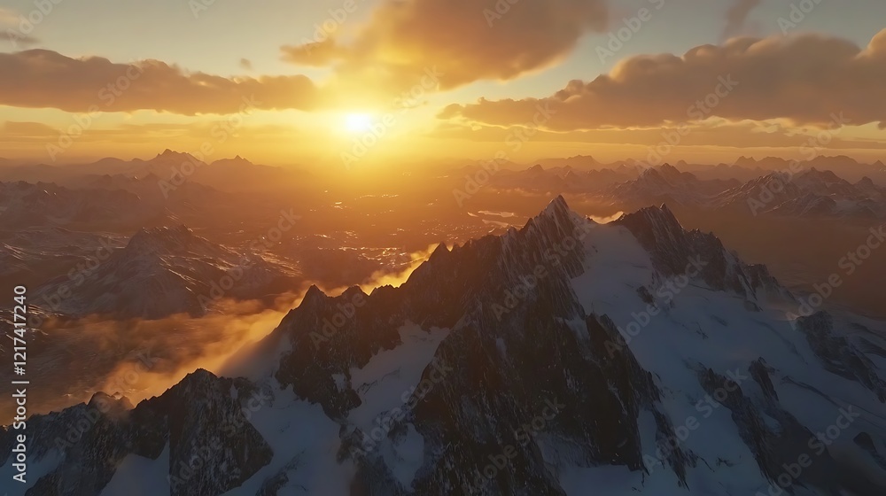 A breathtaking sunrise over snow-capped mountains, showcasing nature's beauty and serenity. A breathtaking sunrise over snow-capped mountains, showcasing nature's beauty and serenity.