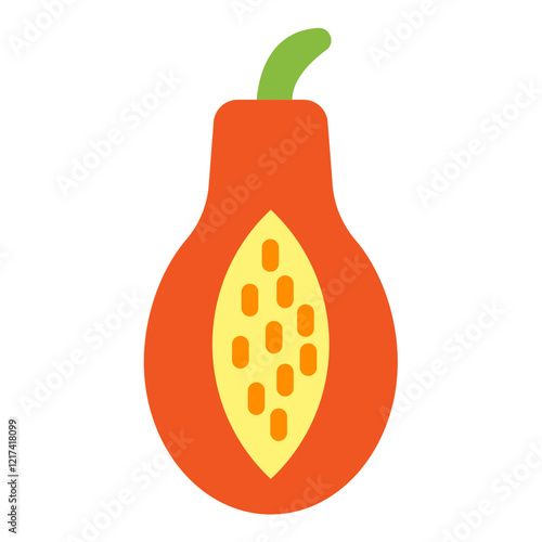 Vector Design Papaya Pizzazz Icon Style