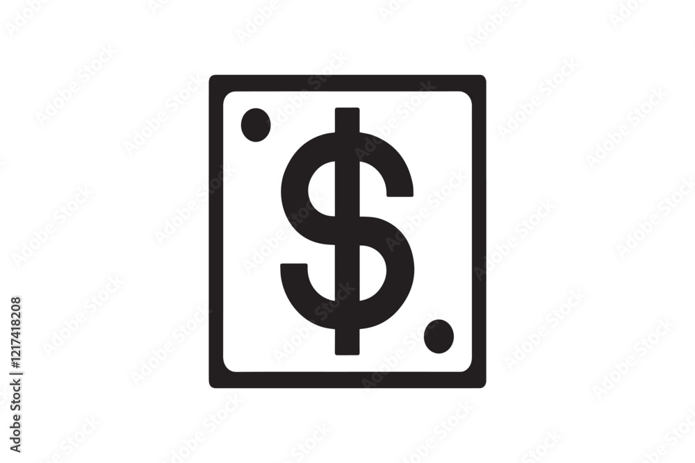 black and white simple doller sign note vector silhouette black and white simple doller sign note vector silhouette