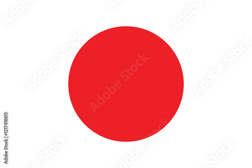 Japanese flag. Flag icon. Standard colors. Standard size. Rectangular flag.