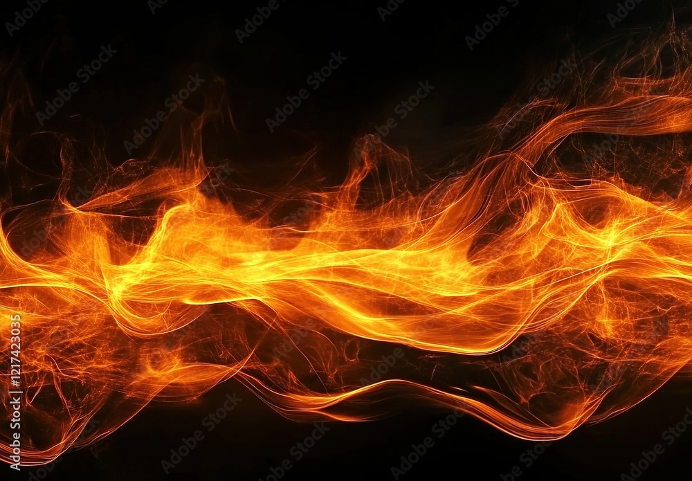 Flaming texture, burning flames on a black background Flaming texture, burning flames on a black background