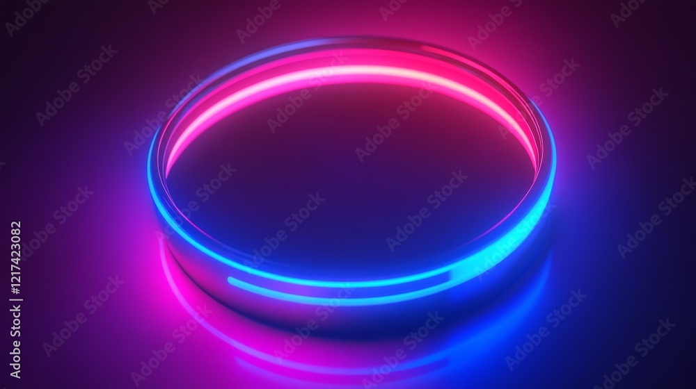 Vibrant Neon Circle Design with Pink and Blue Colors Vibrant Neon Circle Design with Pink and Blue Colors