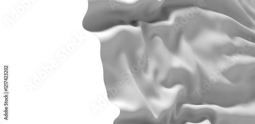 A white fabric draped and f...