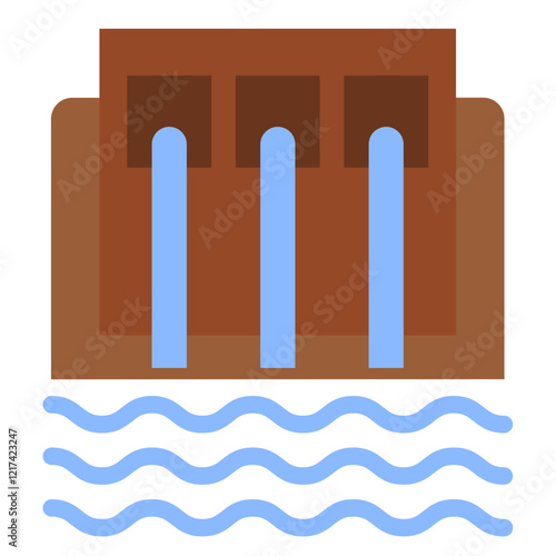 Vector Design Hydroelectric Power Icon Style