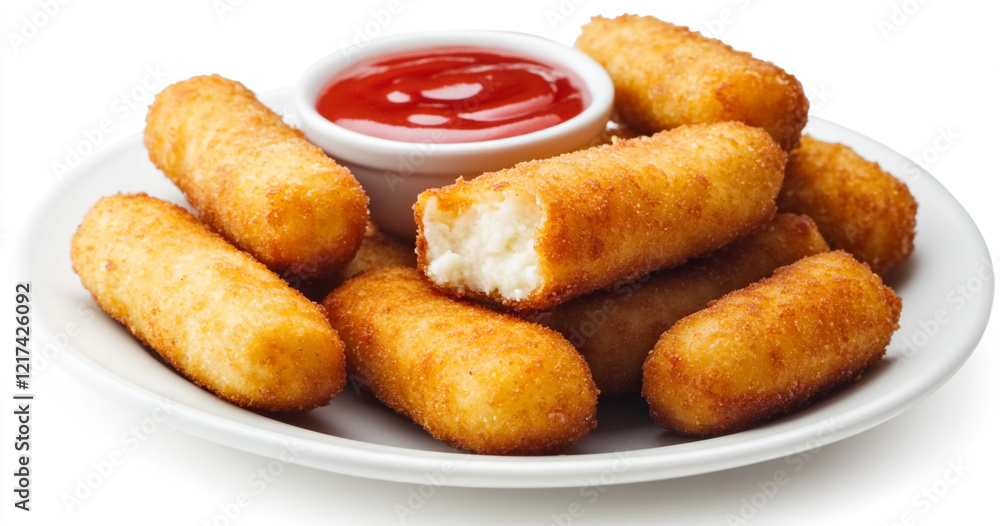 Crunchy Mozzarella Sticks with Red Sauce Crunchy Mozzarella Sticks with Red Sauce