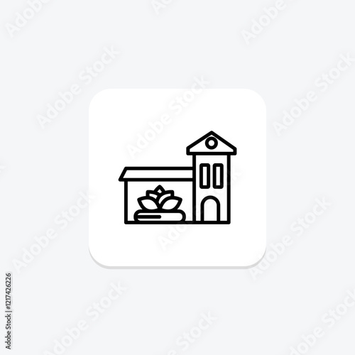 Wellness Resort line icon, vector, pixel perfect, illustrator file