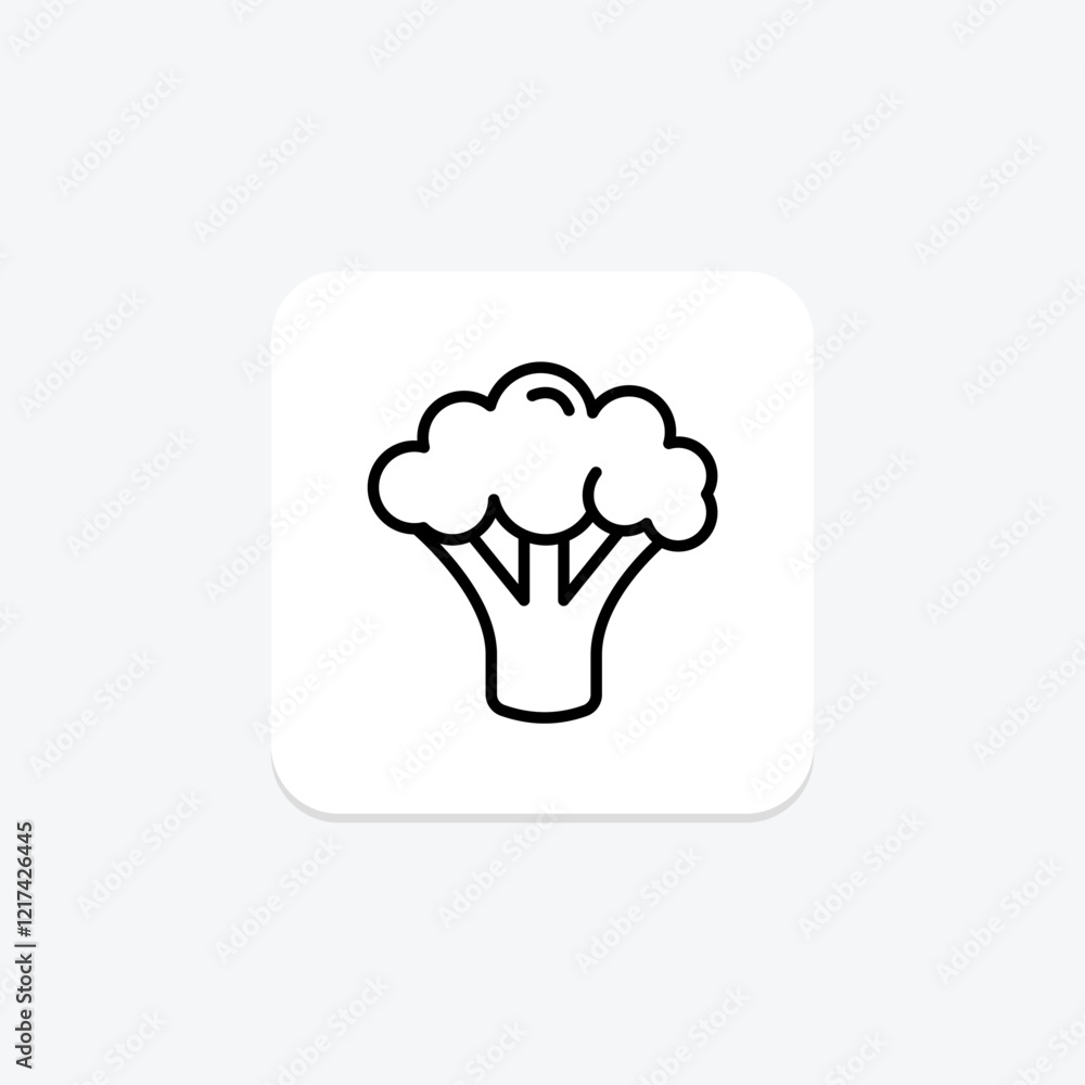 Broccoli line icon, vector, pixel perfect, illustrator file Broccoli line icon, vector, pixel perfect, illustrator file