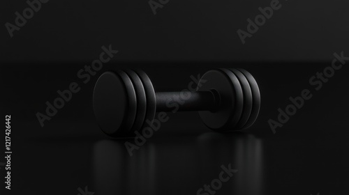 Wallpaper Mural Black dumbbell on a black background, a real photograph, high-resolution photography Torontodigital.ca