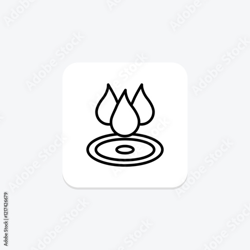 Water Drops line icon, vector, pixel perfect, illustrator file