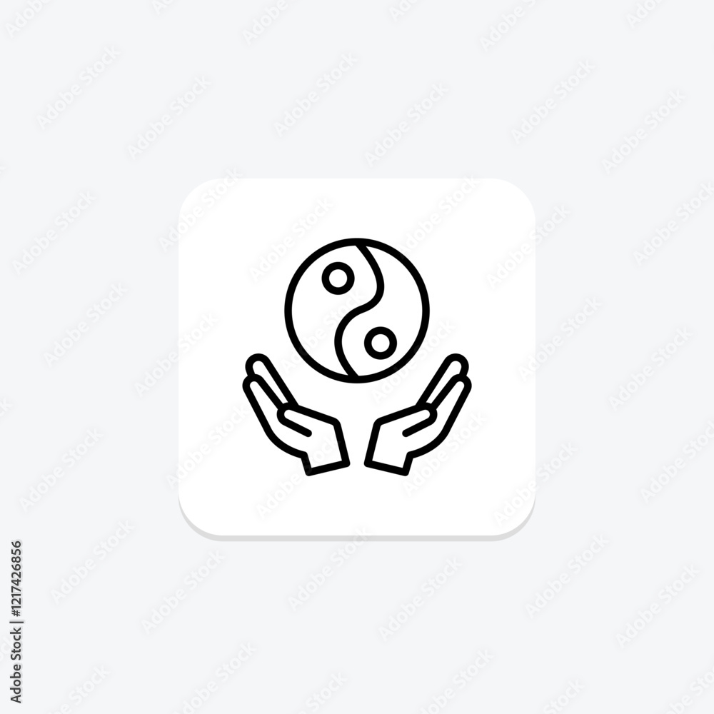 Yin Yang line icon, vector, pixel perfect, illustrator file Yin Yang line icon, vector, pixel perfect, illustrator file