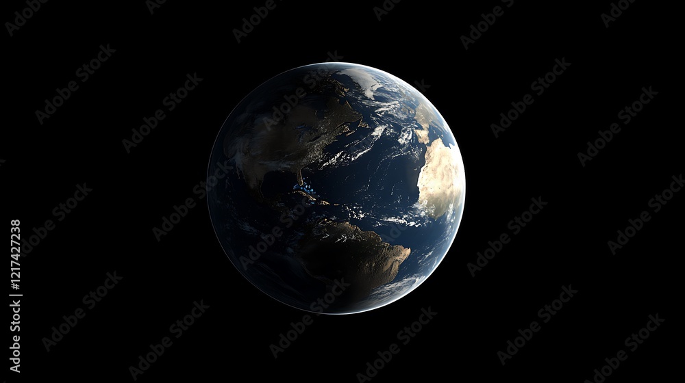 A view of Earth from space, showcasing its blue oceans and landmasses against a black background. A view of Earth from space, showcasing its blue oceans and landmasses against a black background.