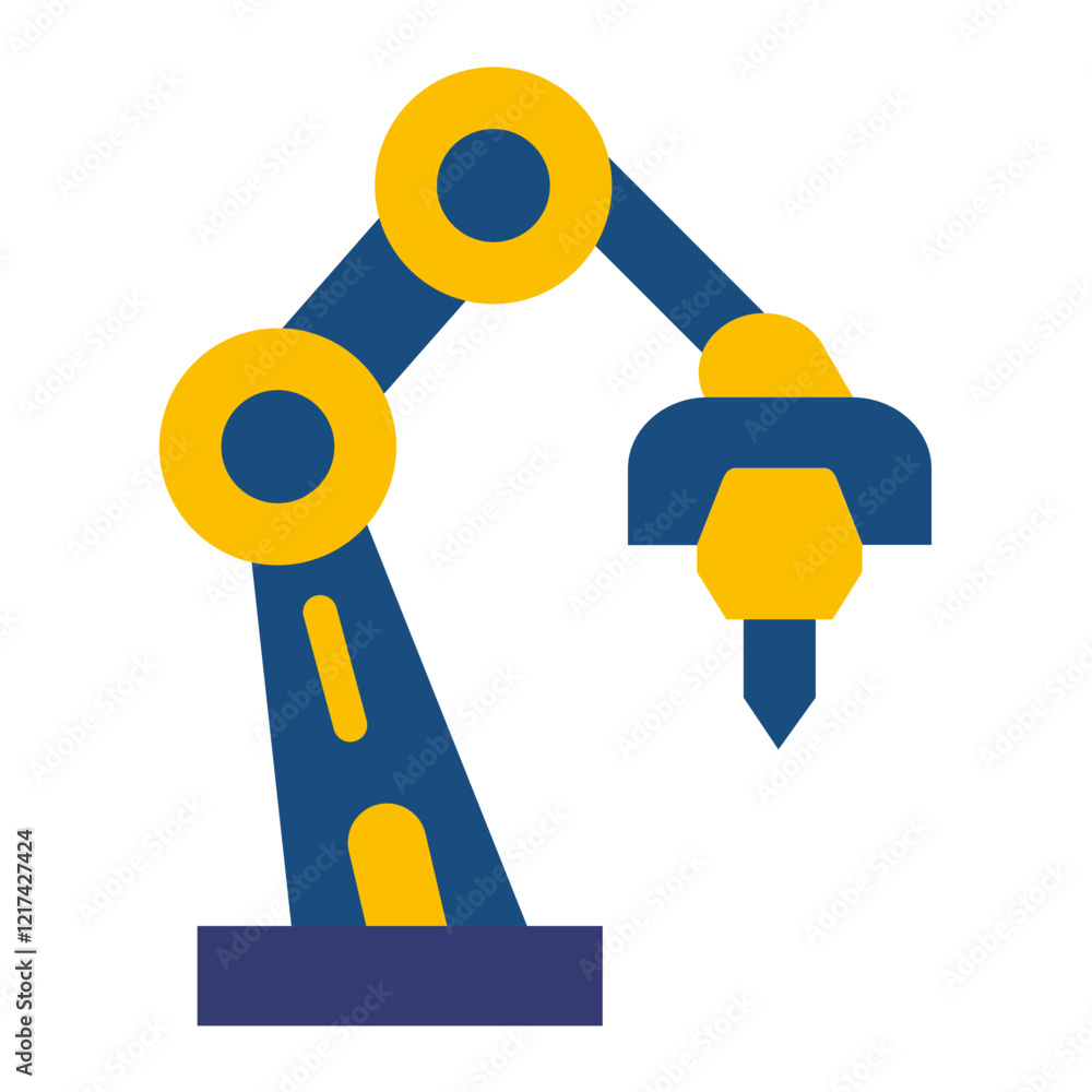 Vector Design Robotic Arm Icon Style Vector Design Robotic Arm Icon Style