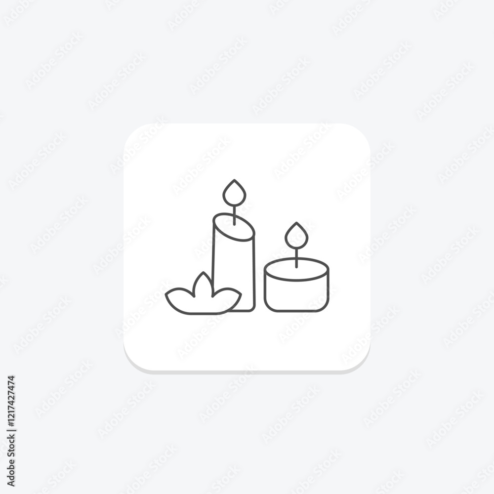 Aromatherapy candles thinline icon, vector, pixel perfect, illustrator file Aromatherapy candles thinline icon, vector, pixel perfect, illustrator file