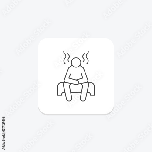 Steam Bath thinline icon, vector, pixel perfect, illustrator file