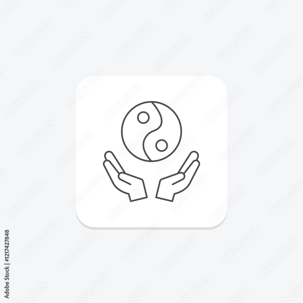 Yin Yang thinline icon, vector, pixel perfect, illustrator file Yin Yang thinline icon, vector, pixel perfect, illustrator file