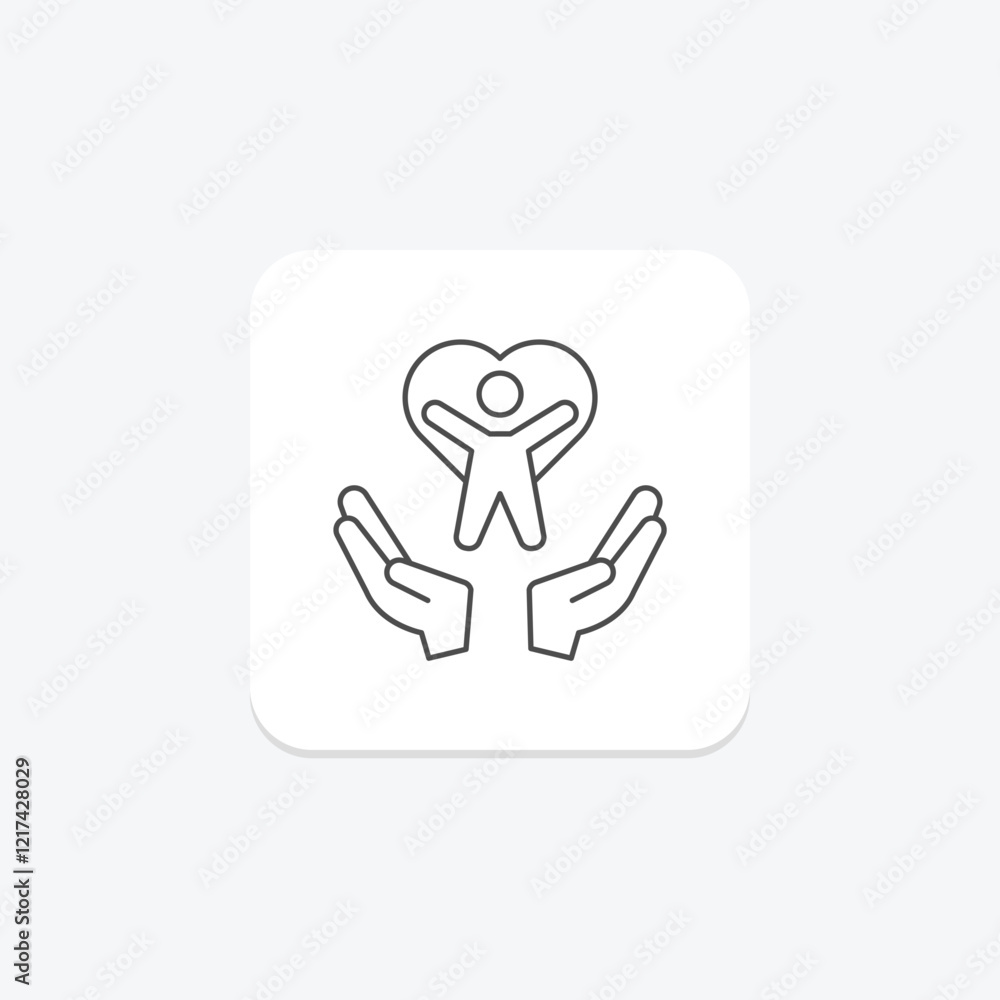 Self Care thinline icon, vector, pixel perfect, illustrator file Self Care thinline icon, vector, pixel perfect, illustrator file