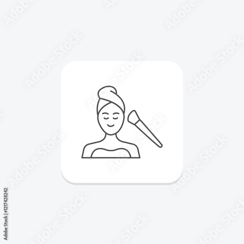 Facial Treatment thinline icon, vector, pixel perfect, illustrator file