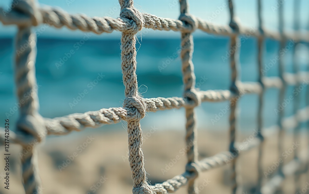 Beach Volleyball Net: Knots, Sand, and Sea. A perfect summer day! Beach Volleyball Net: Knots, Sand, and Sea. A perfect summer day!