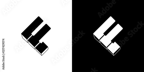 F letter logo vector with piano keyboard