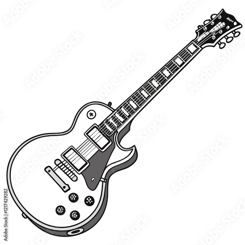 guitar vector image on white background 