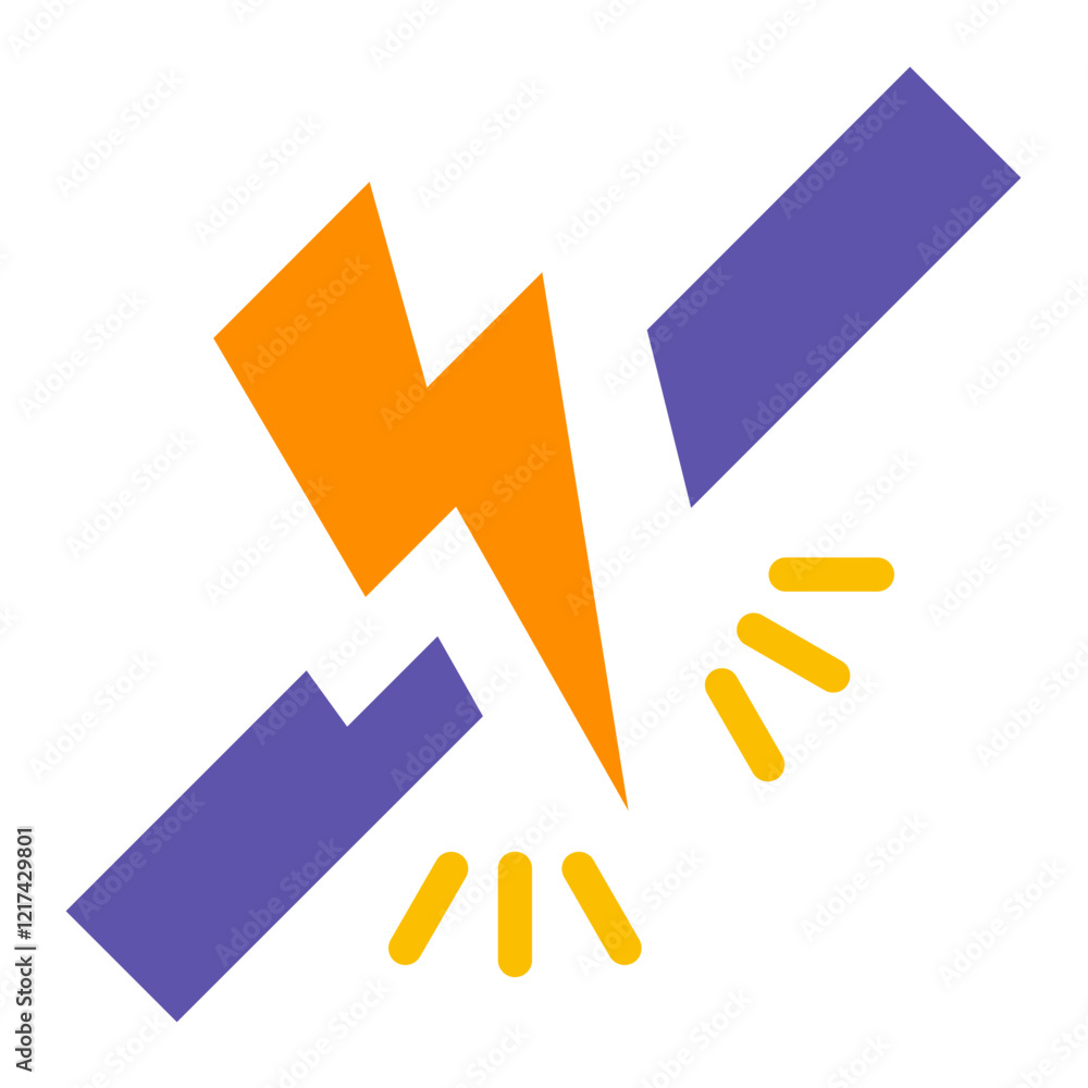 Vector Design Breakthrough Bolt Icon Style Vector Design Breakthrough Bolt Icon Style